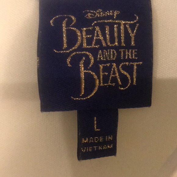 Beauty and the Beast White Lace Romper Bell Sleeves Elastic Waist Crisscross - Picture 3 of 5